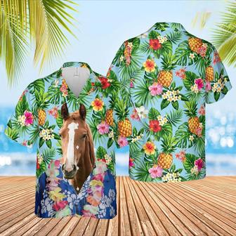 Horse Big Face Funny Hawaiian Shirt, Farm Hawaiian Shirt, Farmer Hawaii | Newhawaiianshirts CA