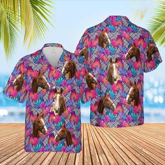 Horse Face Leaf Pattern Hawaiian Shirt, Farm Hawaiian Shirt, Farmer Hawaii | Newhawaiianshirts CA