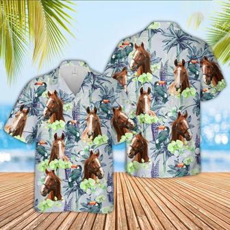 Horse Flower Pattern Hawaiian Shirt, Farm Hawaiian Shirt, Farmer Hawaii | Newhawaiianshirts AU