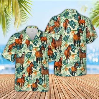 Horse Green Pattern Hawaiian Shirt, Farm Hawaiian Shirt, Farmer Hawaii | Newhawaiianshirts CA