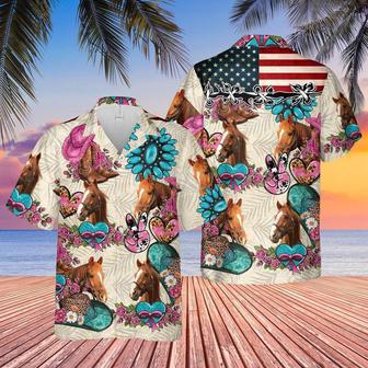 Horse Happiness Flowers Hawaiian Shirt, Farm Hawaiian Shirt, Farmer Hawaii | Newhawaiianshirts AU