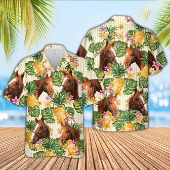 Horse Pineapple Pattern Hawaiian Shirt, Farm Hawaiian Shirt, Farmer Hawaii | Newhawaiianshirts DE