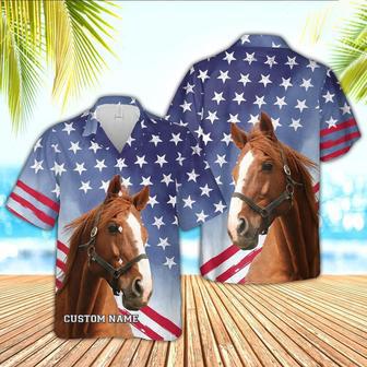 Horse Star Pattern Customized Name Hawaiian Shirt, Farm Hawaiian Shirt, Farmer Hawaii | Newhawaiianshirts AU