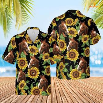 Horse Sunflower Hawaiian Shirt 2023, Farm Hawaiian Shirt, Farmer Hawaii | Newhawaiianshirts CA