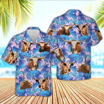 Horse Tropical Blue Palm Leaves Hawaiian Shirt, Farm Hawaiian Shirt, Farmer Hawaii | Newhawaiianshirts CA