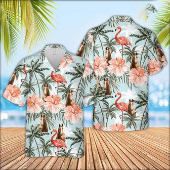 Horse With Flamingo Hawaiian Shirt, Farm Hawaiian Shirt, Farmer Hawaii | Newhawaiianshirts AU