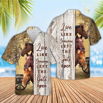 Horse Woods Pattern Hawaiian Shirt, Farm Hawaiian Shirt, Farmer Hawaii | Newhawaiianshirts CA