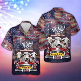 Independence Day Brahman Cattle Hawaiian Shirt, Farm Hawaiian Shirt, Farmer Hawaii | Newhawaiianshirts CA