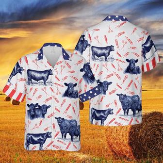 INDEPENDENCE DAY FIRE CRACKER BLACK ANGUS PATTERN All Printed Hawaiian Shirt, Farm Hawaiian Shirt, Farmer Hawaii | Newhawaiianshirts AU