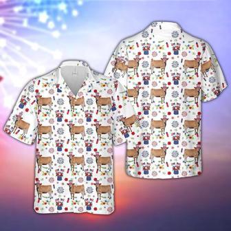 Jersey American Flag And Firework Pattern Hawaiian Shirt, Farm Hawaiian Shirt, Farmer Hawaii | Newhawaiianshirts CA