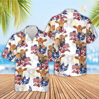 Jersey American Flowers And Flag Pattern Hawaiian Shirt, Farm Hawaiian Shirt, Farmer Hawaii | Newhawaiianshirts AU