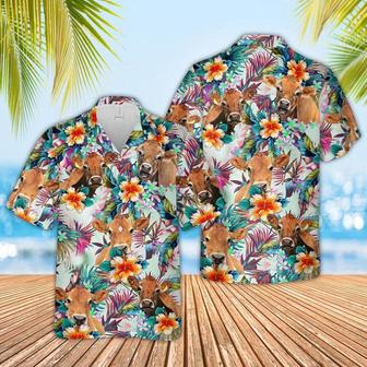 Jersey Colorful Leaf Pattern Hawaiian Shirt, Farm Hawaiian Shirt, Farmer Hawaii | Newhawaiianshirts CA