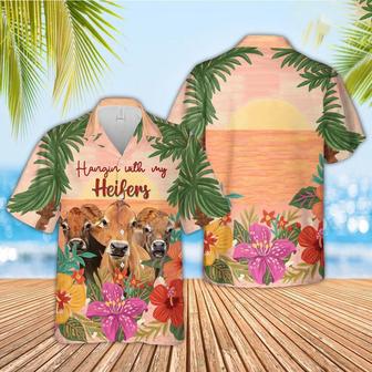 Jersey Hangin With My Heifers Hawaiian Shirt, Farm Hawaiian Shirt, Farmer Hawaii | Newhawaiianshirts CA