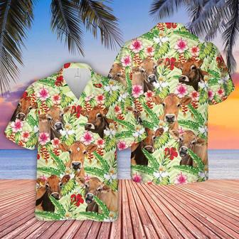 Jersey Hibicus Floral Hawaiian Shirt, Farm Hawaiian Shirt, Farmer Hawaii | Newhawaiianshirts CA