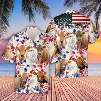 Jersey Pattern US FLAG Hawaiian Shirt, Farm Hawaiian Shirt, Farmer Hawaii | Newhawaiianshirts CA