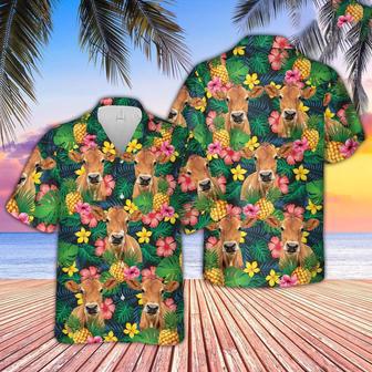 Jersey Summer Pattern Hawaiian Shirt, Farm Hawaiian Shirt, Farmer Hawaii | Newhawaiianshirts CA