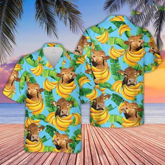 Limousin Banana Pattern Hawaiian Shirt, Farm Hawaiian Shirt, Farmer Hawaii | Newhawaiianshirts UK