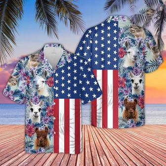 Llama Flower Pattern American Hawaiian Shirt, Farm Hawaiian Shirt, Farmer Hawaii | Newhawaiianshirts AU