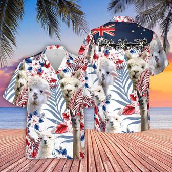 Llama Lovers Australia Flag Hawaiian Flowers Hawaiian Shirt, Farm Hawaiian Shirt, Farmer Hawaii | Newhawaiianshirts