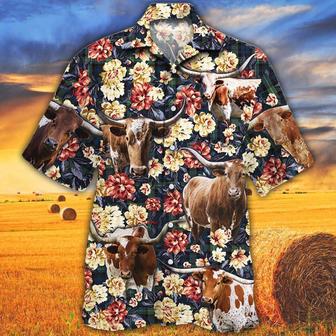 Longhorn Cattle Green Plaid Pattern All Over Printed Hawaiian Shirt, Farm Hawaiian Shirt, Farmer Hawaii | Newhawaiianshirts CA