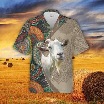 Mandala Pattern Goat All Over Printed Hawaiian Shirt, Farm Hawaiian Shirt, Farmer Hawaii | Newhawaiianshirts AU