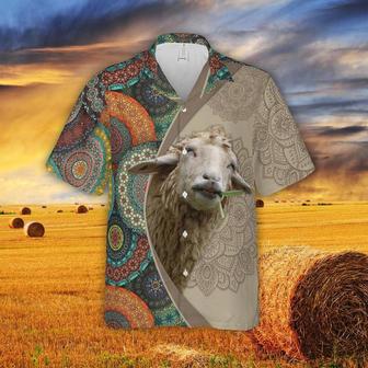 Mandala Pattern Sheep All Over Printed Hawaiian Shirt, Farm Hawaiian Shirt, Farmer Hawaii | Newhawaiianshirts AU