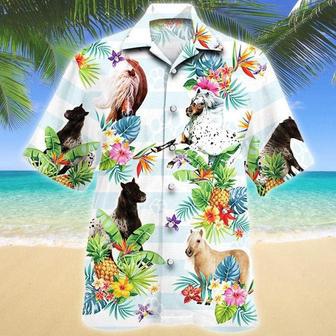 MINIATURE HORSE Hawaiian Theme Pineapple Tropical Flower Hawaiian Shirt, Farm Hawaiian Shirt, Farmer Hawaii | Newhawaiianshirts UK