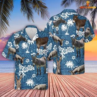 MULE Blue Tribal All Over Printed Hawaiian Shirt, Farm Hawaiian Shirt, Farmer Hawaii | Newhawaiianshirts