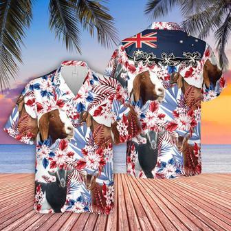 Nubian Goat Lovers Australia Flag Hawaiian Flowers Hawaiian Shirt, Farm Hawaiian Shirt, Farmer Hawaii | Newhawaiianshirts