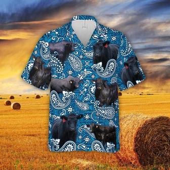 Paisley Pattern Black Angus All Over Printed Hawaiian Shirt, Farm Hawaiian Shirt, Farmer Hawaii | Newhawaiianshirts AU