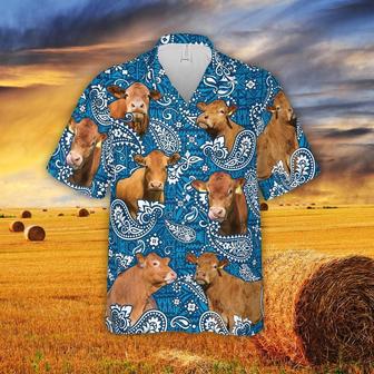 Paisley Pattern Limousin All Over Printed Hawaiian Shirt, Farm Hawaiian Shirt, Farmer Hawaii | Newhawaiianshirts CA