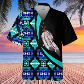 Patterned Feather Add Grace To Your Outfit Native American Hawaiian Shirt, America Shirt, Native American Hawaiian Shirt | Newhawaiianshirts AU