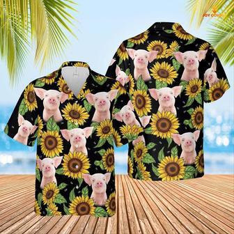 Pig Sunflower Hawaiian Shirt 2023, Farm Hawaiian Shirt, Farmer Hawaii | Newhawaiianshirts CA