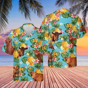 Pineapple Hawaiian Theme For BEEFMASTER Cattle Lovers All Printed Hawaiian Shirt, Farm Hawaiian Shirt, Farmer Hawaii | Newhawaiianshirts