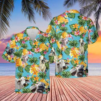 Pineapple Hawaiian Theme For BRAHMAN Cattle Lovers All Printed Hawaiian Shirt, Farm Hawaiian Shirt, Farmer Hawaii | Newhawaiianshirts