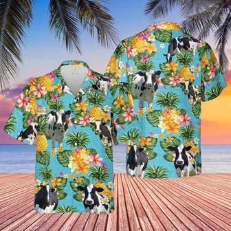 Pineapple Hawaiian Theme For HOLSTEIN FRIESIAN Cattle Lovers All Printed Hawaiian Shirt, Farm Hawaiian Shirt, Farmer Hawaii | Newhawaiianshirts UK