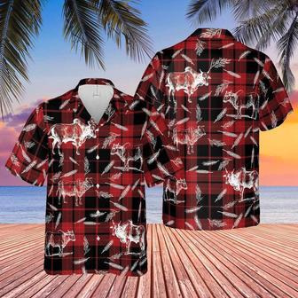 Plaid Pattern Brahman All Over Printed Hawaiian Shirt, Farm Hawaiian Shirt, Farmer Hawaii | Newhawaiianshirts DE