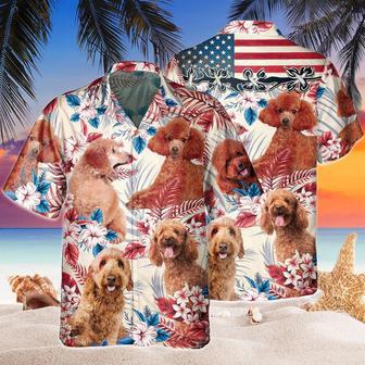 Poodle Dog United States Flag Hawaiian Flowers All Over Printed Hawaiian Shirt, Farm Hawaiian Shirt, Farmer Hawaii | Newhawaiianshirts AU