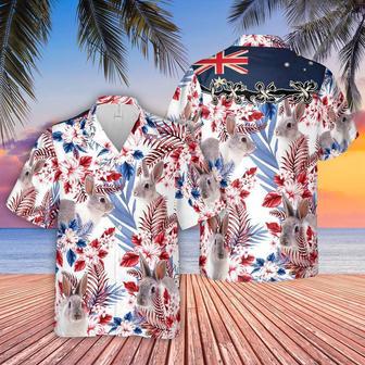 Rabbit Lovers Australia Flag Hawaiian Flowers Hawaiian Shirt, Farm Hawaiian Shirt, Farmer Hawaii | Newhawaiianshirts CA