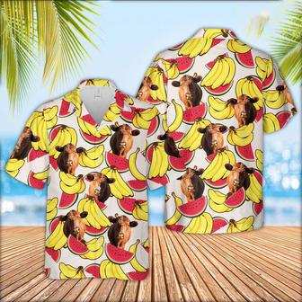 Red Angus Face Fruit Pattern Hawaiian Shirt, Farm Hawaiian Shirt, Farmer Hawaii | Newhawaiianshirts UK