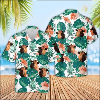 Red Angus Pattern Men Hawaiian Shirt, Farm Hawaiian Shirt, Farmer Hawaii | Newhawaiianshirts AU