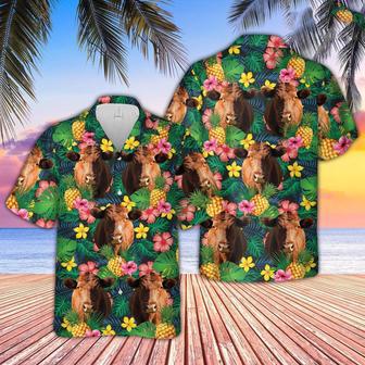 Red Angus Summer Pattern Hawaiian Shirt, Farm Hawaiian Shirt, Farmer Hawaii | Newhawaiianshirts AU