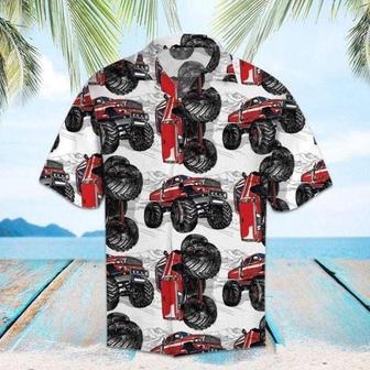 Red Car Pattern Trucker Hawaiian Shirt, Farm Hawaiian Shirt, Farmer Hawaii | Newhawaiianshirts AU