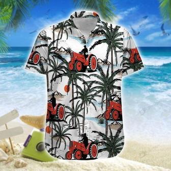 Red Tractor On The Beach All Printed Hawaiian Shirt, Farm Hawaiian Shirt, Farmer Hawaii | Newhawaiianshirts DE