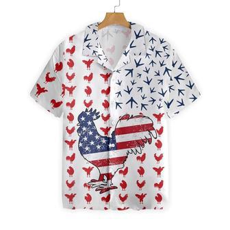 ROOSTER AMERICAN FLAG All Printed Hawaiian Shirt, Farm Hawaiian Shirt, Farmer Hawaii | Newhawaiianshirts AU