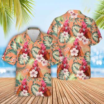 Rooster Summer Happiness Floral Farm Hawaiian Shirt, Farm Hawaiian Shirt, Farmer Hawaii | Newhawaiianshirts AU