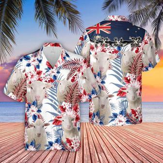 Sheep Lovers Australia Flag Hawaiian Flowers Hawaiian Shirt, Farm Hawaiian Shirt, Farmer Hawaii | Newhawaiianshirts CA