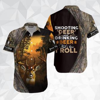 Shooting Deer And Drinking Beer That's How I Roll All Printed Hawaiian Shirt, Farm Hawaiian Shirt, Farmer Hawaii | Newhawaiianshirts AU