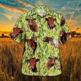 Shorthorn In Green Corn Field All Over Printed Hawaiian Shirt, Farm Hawaiian Shirt, Farmer Hawaii | Newhawaiianshirts AU