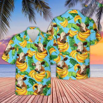 Simmental Banana Pattern Hawaiian Shirt, Farm Hawaiian Shirt, Farmer Hawaii | Newhawaiianshirts CA